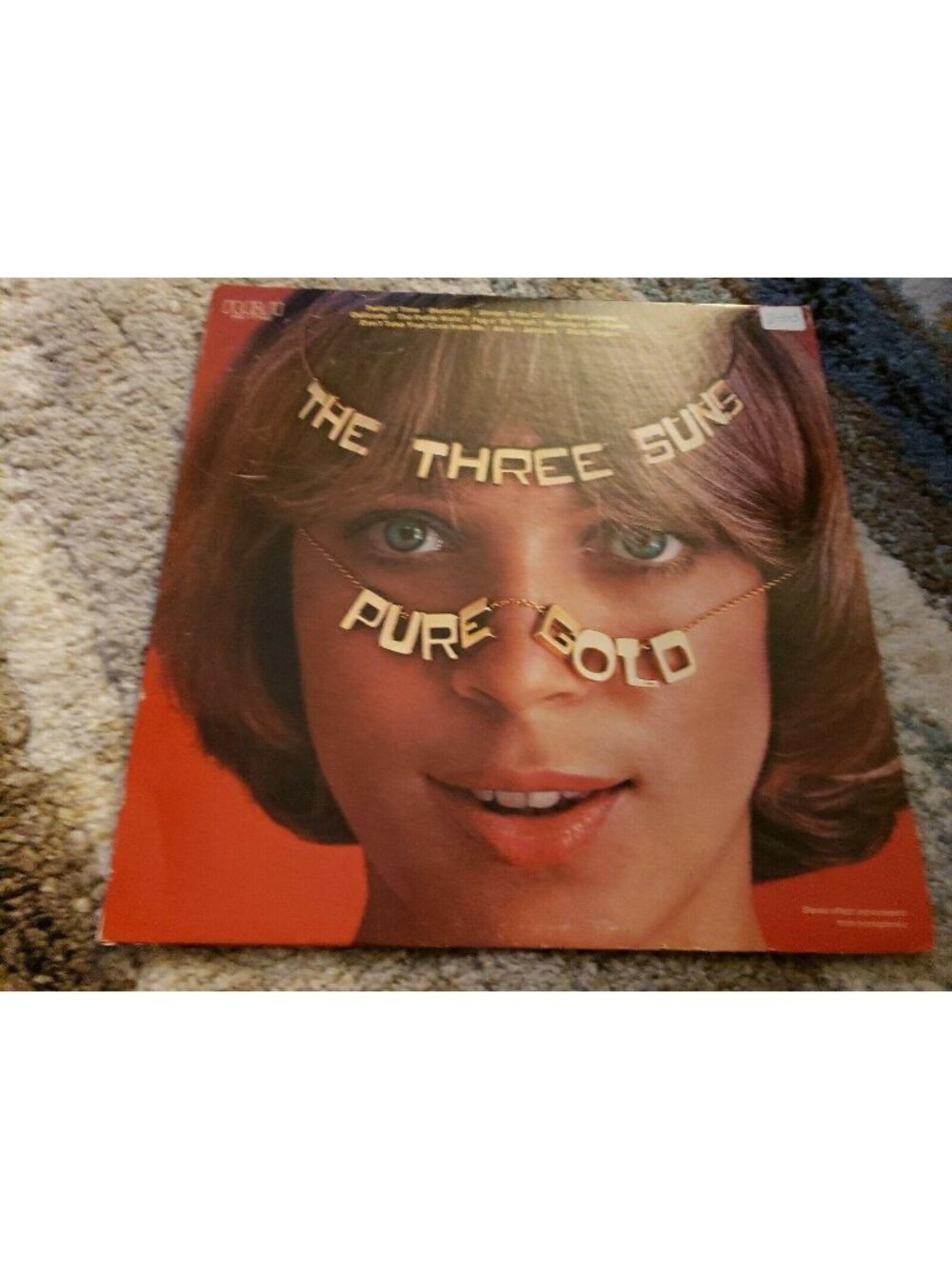 THE THREE SUNS "PURE GOLD" Vinyl 33 LP Pop Music Record Album VG+ Stereo 1974